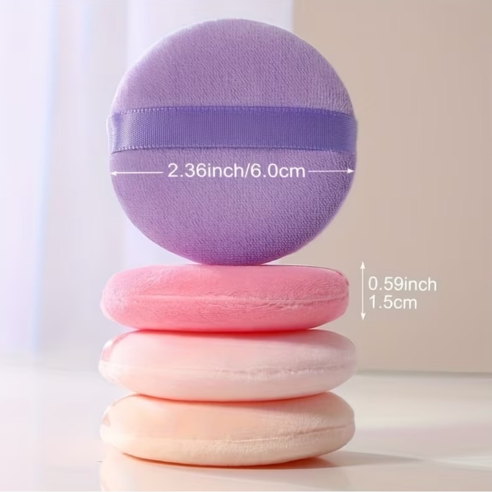 Set of 3 Soft Makeup Pads in Pastel Colors